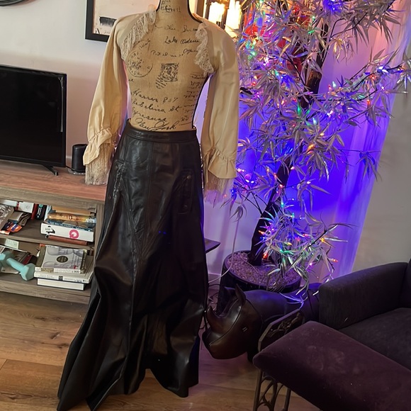 Chloé 2016 Runway Leather Maxi Skirt 36/38 - Picture 15 of 16